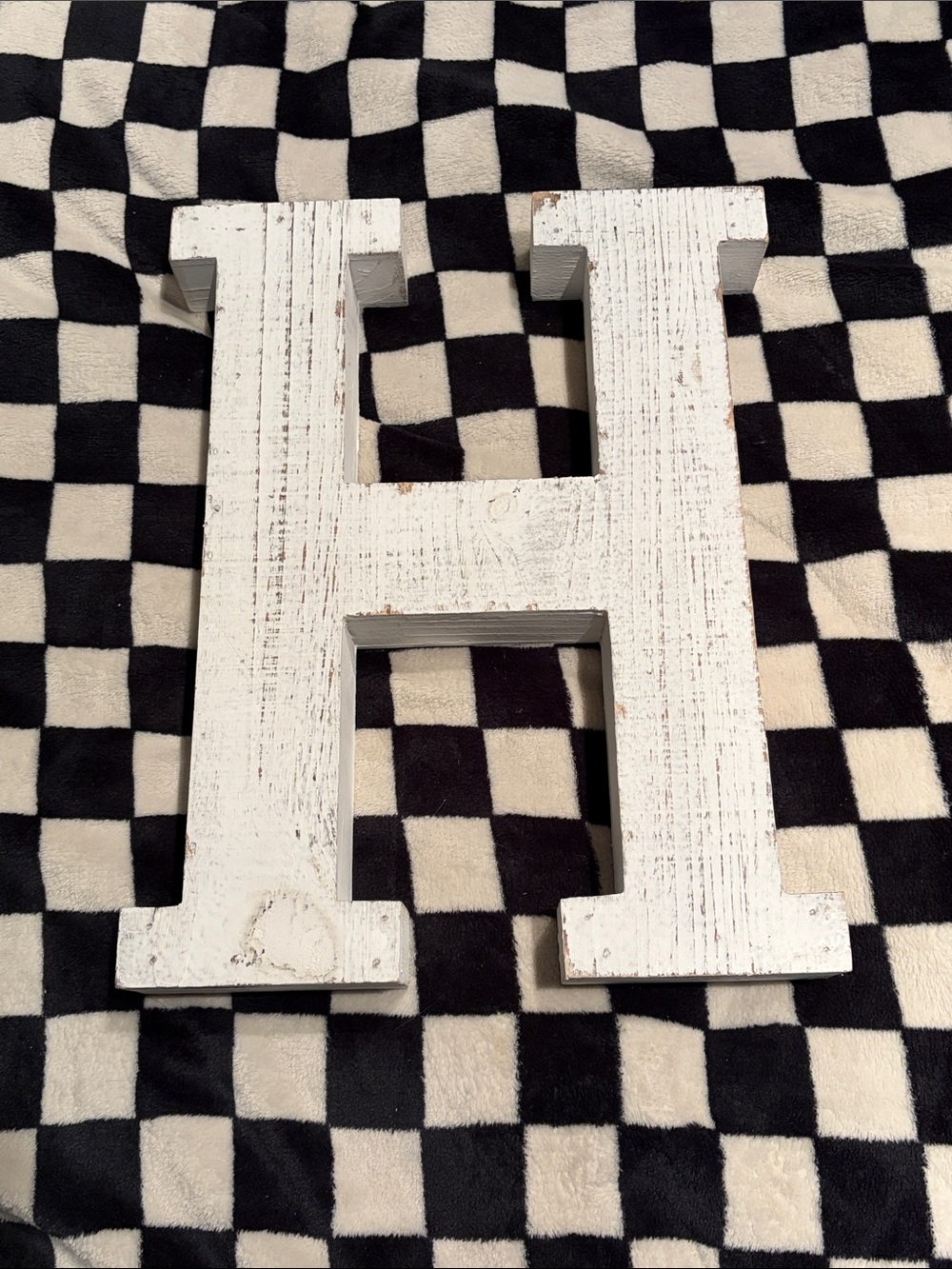 Hobby Lobby White Distressed Wooden Letter H